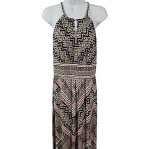 London Style Sleeveless Halter Keyhole Maxi Dress Size 8